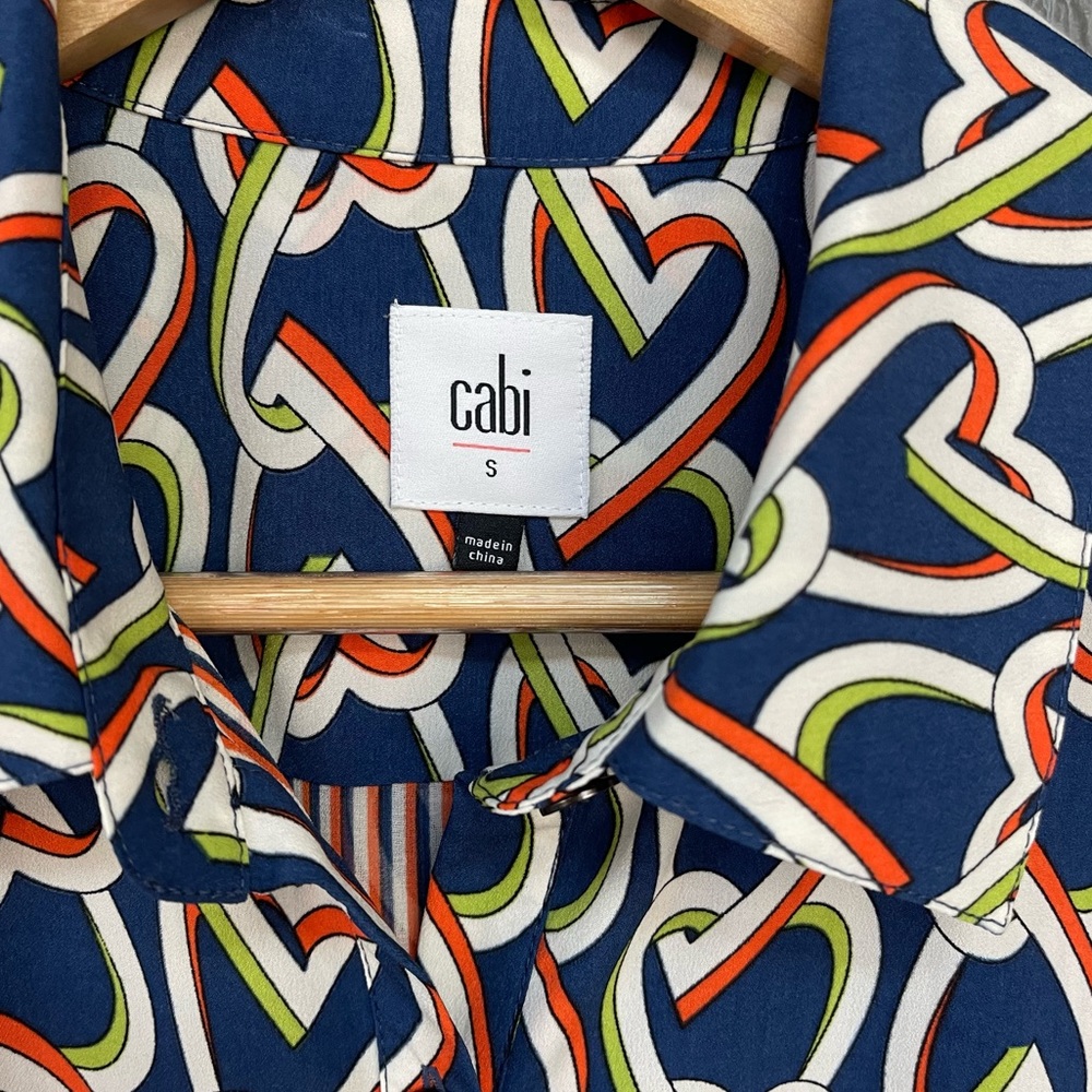 CAbi Amour Heart Print Shirt Button Down Sleeveless Dress - Picture 11 of 15